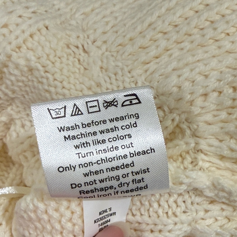 Draper James Cream Knitted Ruffle Sweater NWT - Picture 9 of 9